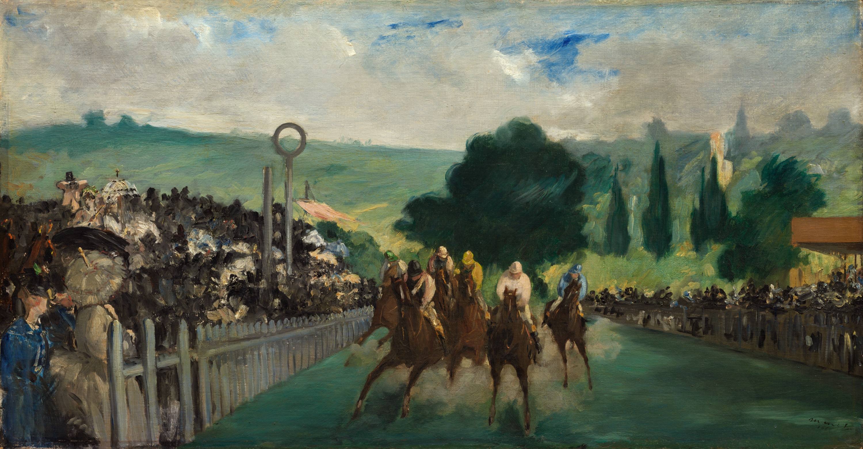 The Painting The Races at Longchamp by Edouard Manet, dated 1866